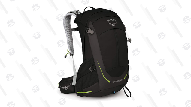 The Osprey Stratos 24 came in second in our voting, just behind its Talon sibling. It lacks the Talon’s backpanel adjustment options and its external water bottle holder, but it is slightly larger.